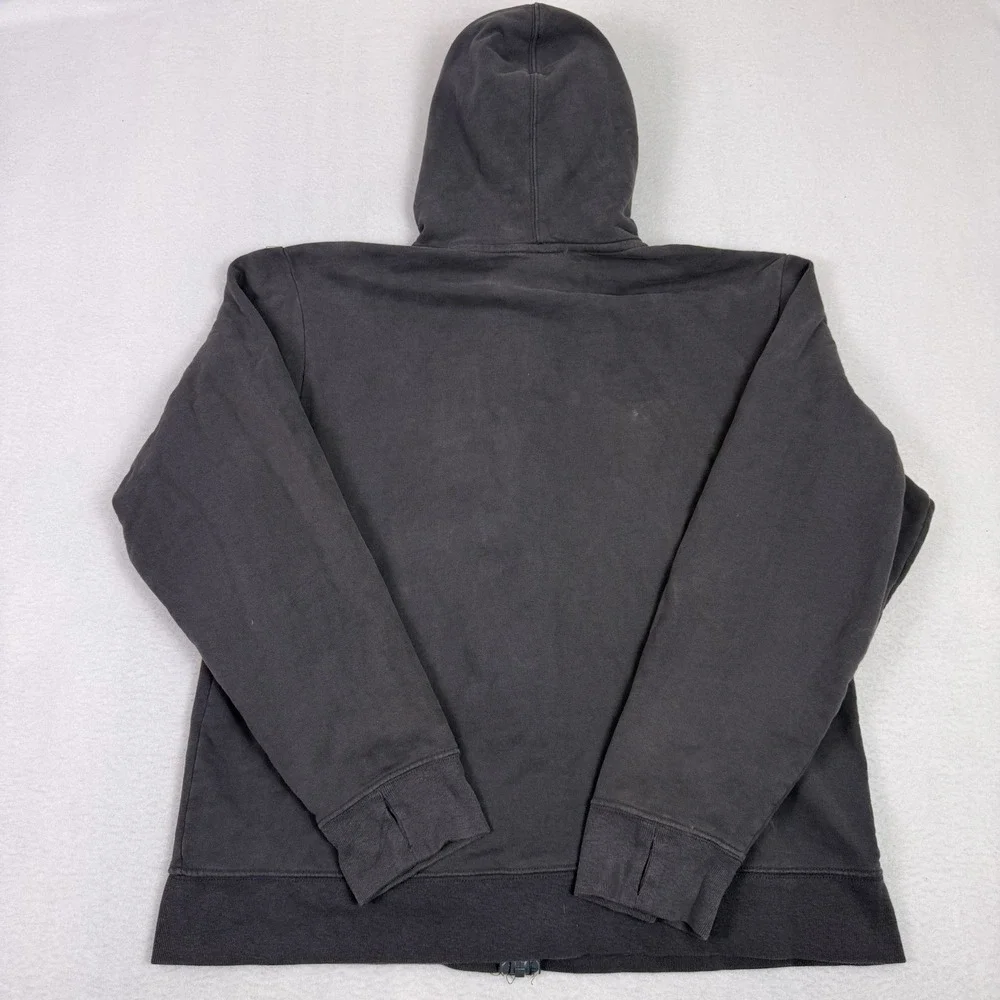 The North Face Men's XL Full Zip Hoodie Gray Blue Logo Sweatshirt Fall 2011 TB5Q